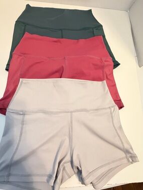 IAB MFG Women’s Athletic Shorts Lot 3 High Waisted Biker Workout Size S 6”